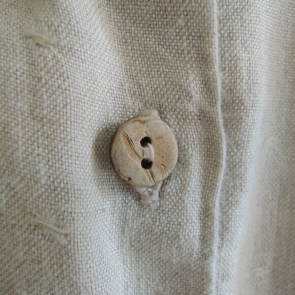 Son de Flor Tan 100% Linen Classic Shirt XL *Runs S - Picture 8 of 12
